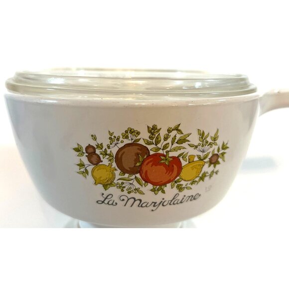 Vtg Corning Ware 1 & 1.5 pints La Marjolaine & La Sauge sauce pans Lids homecore - Picture 5 of 7